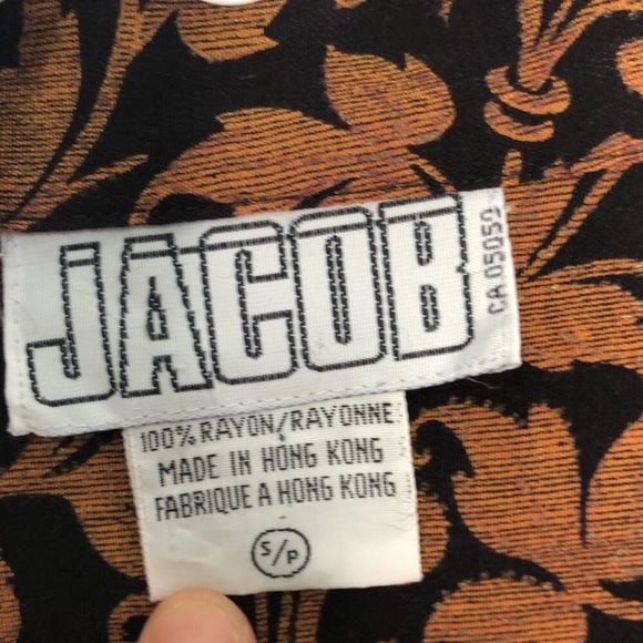 Vntage 90s Damask Floral Button Down Shirt Flowy S - Picture 5 of 5